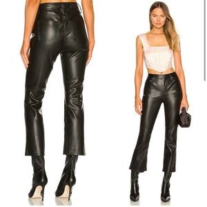 Pistola Black Leather Cropped Pants